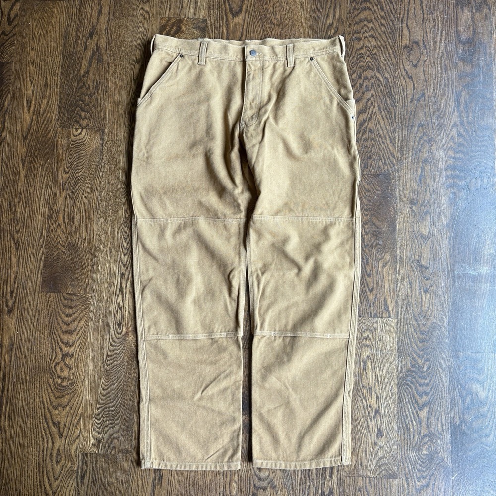Patagonia Iron Forge Hemp Double Knee Work Pants Mens 40x32 Tan Canvas Cargo